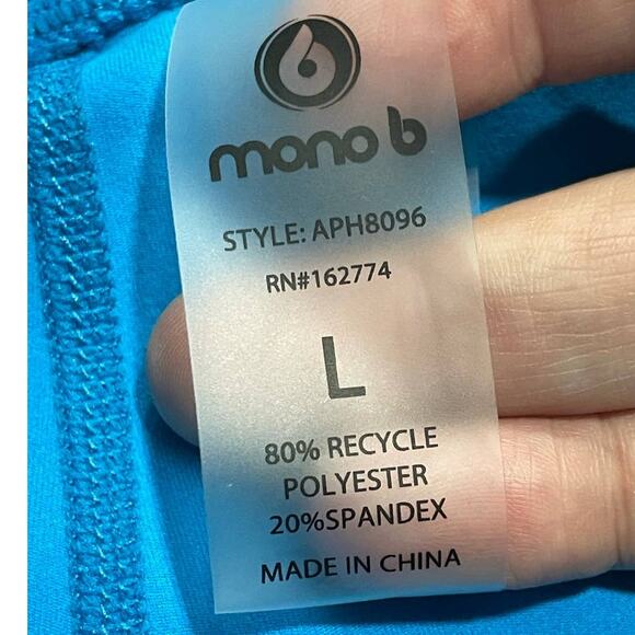 Mono B Womens Large Sweetheart No Front Seam High Waisted Leggings Blue MSRP $48 - Picture 12 of 13
